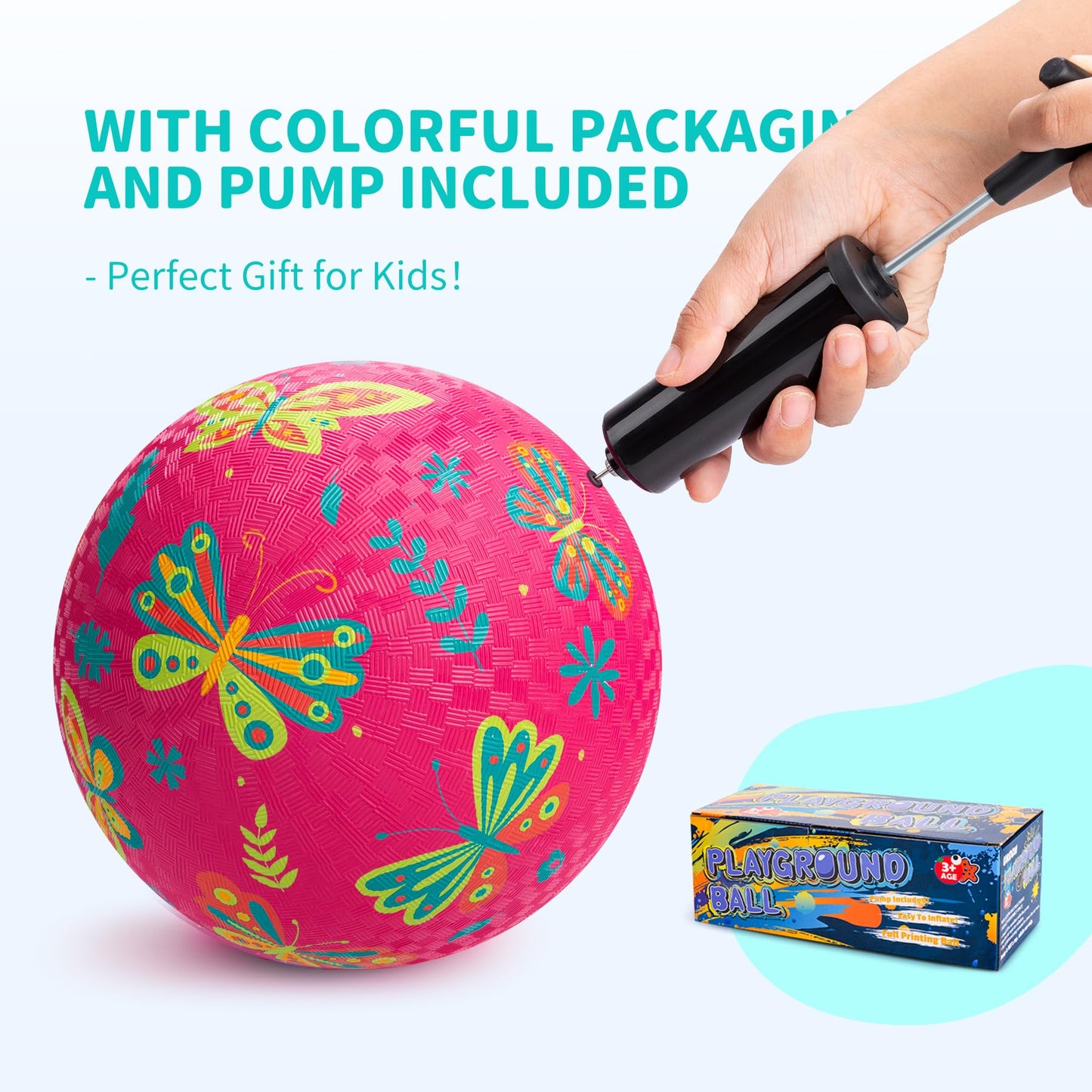 ZOOJOY Pack of 2 Cartoon Playground Balls for Kids 1-6, 6 Inch Rubber Balls for Dodgeball, Rubber Bouncy Kickball, Indoor & Outdoor Game Gaga Balls for Boys Girls with Pump