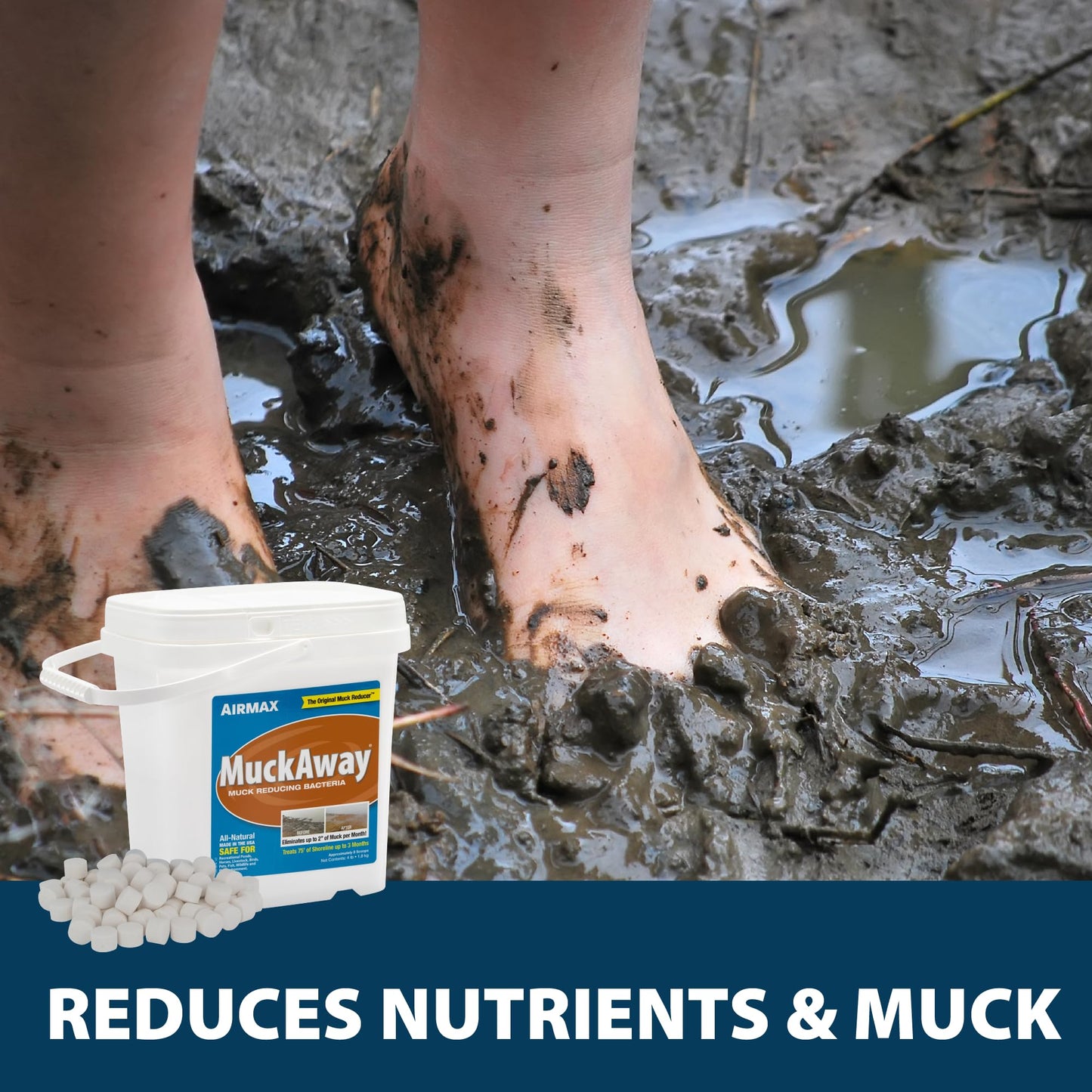 Airmax ClearPAC Plus Complete Pond Maintenance Kit, Natural Water Treatment, Live Microbe Sludge & Muck Reducer, Phosphate Control, Pond Dye - 1/4 Acre