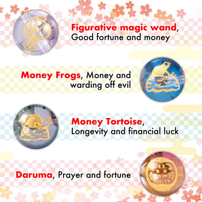 横浜わくわく館 Japan money lucky charms bracelet crystal bracelets feng shui good luck japan traditional design wealth men women unisex stretch