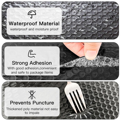 Proprobag 8.5 x 11 Bubble Mailers 50 Pack - Outer Size 9x12 Heavy Duty Black Padded mailer with Self Seal, Waterproof Shipping Envelopes, Bubble Wrap Protection for Ecommerce, Non See Through