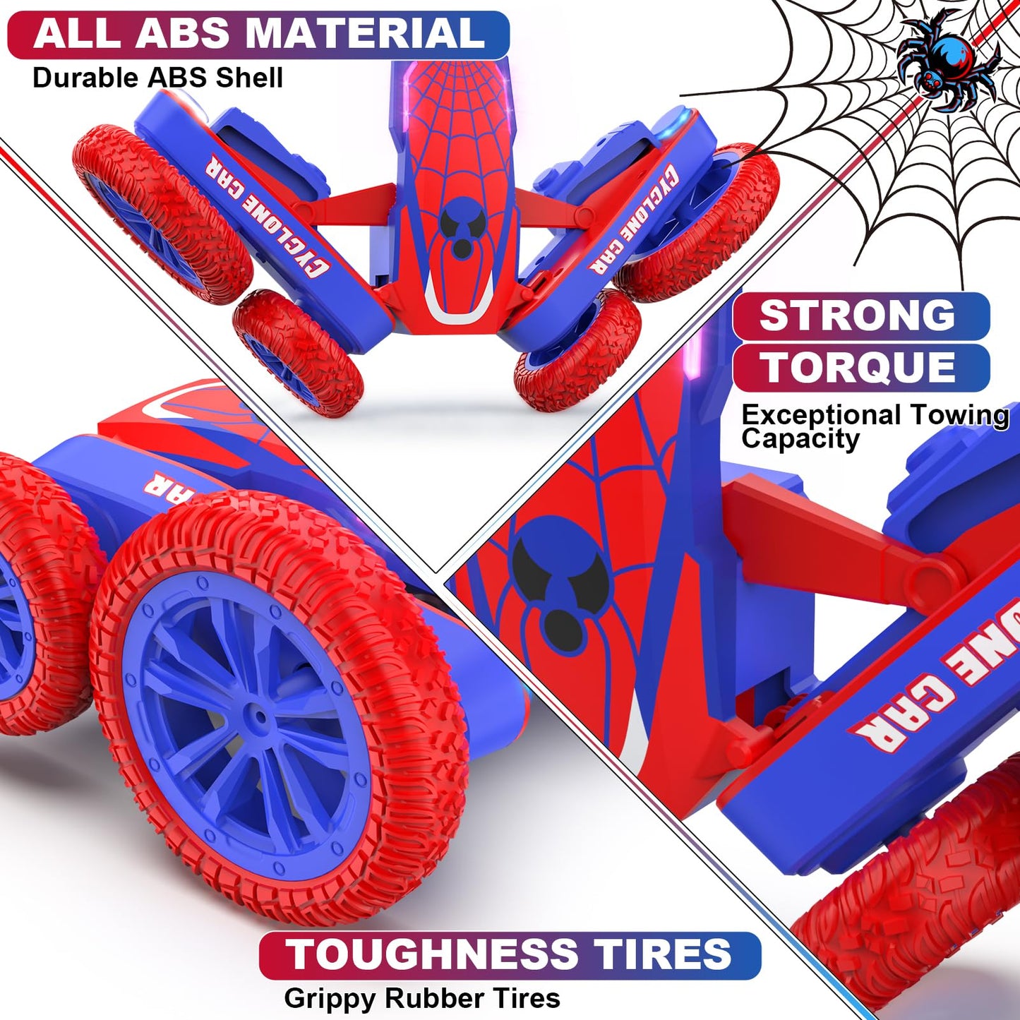 Blissbud Remote Control Car Spider RC Cars Double Sided 360°Flip 4WD Rechargeable Drift RC Race Car Boys Toys Birthday Gifts for 4 5 6 7 8 9 10 11 12 Year Old Boys Easter Basket Stuffers for Kids