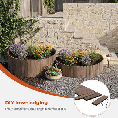 GHWIE Garden Edging Border Garden Fence Wood Fence Border for Yard Patio Path Edging Decorative Landscape Edging Flower Bed Fence,7.87'' H x 48'' L (3)