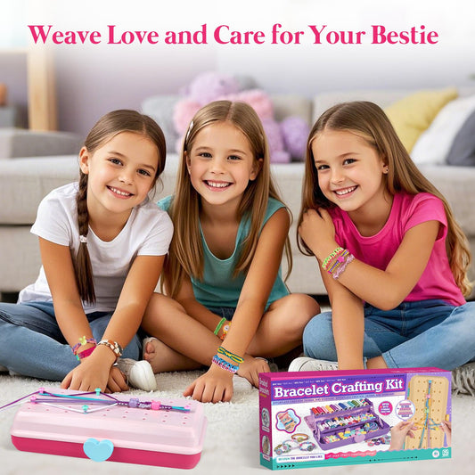 TingingYuli Friendship Bracelet Making Kit for Girls 8-12, DIY String Bracelet Maker with 3-Layer Storage Box, Arts and Crafts for Kids Ages 6-12, Easter Christmas Birthday Gift Set