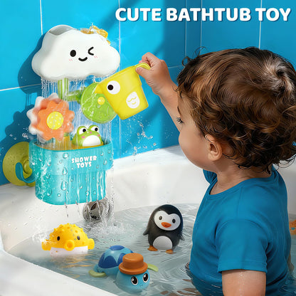 Sitodier Bath Toys for Toddlers 1-3,Baby Waterwheel Bathtub Toy with Suction Cup,Kids Bath Tub Shower Playset,Infant Bathtime Fun Xmas Birthday Gift for 12-18 Months 1 2 3 4 Years Old Baby Girls Boys