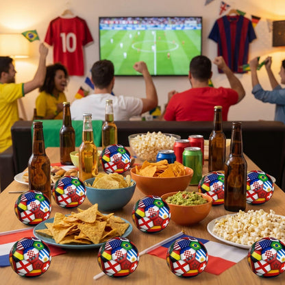 Syhood 30 Pcs Mini Soccer Stress Balls International Country Flags Mini Foam Soccer Small Foam Anxious Toy Sports Lover Gift for Adult Football Party Decoration Supplies