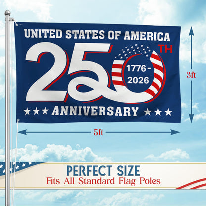 FLAGWIX American 250 Years Anniversary Flag - Polyester Double-sided Yard Flags For Outside Grommet Flag, 3x5 ft - 4th of July Decorations for Home Yard Garden Decor Banner, Gifts For Men Women