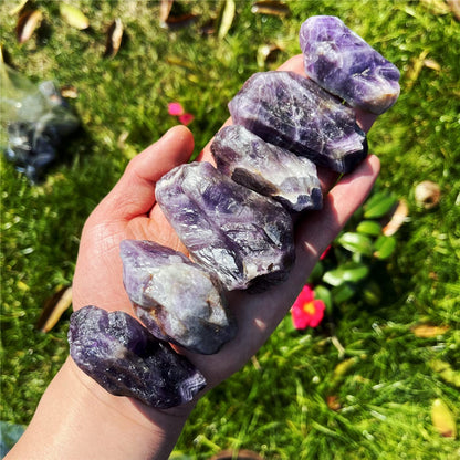Simurg Amethyst Stone 1lb ''A'' Grade Dark Amethyst Rough Crystal ‌Aroma Stone for Cabbing, Tumbling, Cutting, Lapidary, Polishing, Reiki Crytsal Healing