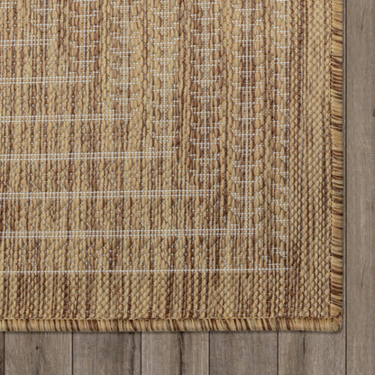 Adiva Rugs Outdoor Indoor Area Rug, Weather Resistant, Easy to Clean, Stain Resistant Floor Mat for Dining Room, Backyard, Deck, Patio (Wooden, 6' x 9')