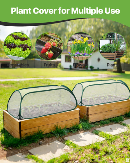 JivaJot Garden Covers for Raised Beds, Plant Greenhouse Cover for Raised Garden Bed, Freeze Protection Humidity Domes for Gardening Germination and Seedling Propagation, Pest Protection