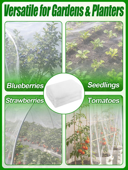 4x20ft Large Garden Netting - Ultra Fine Mesh Plant Covers to Keep Small Animals Pest Out, Bird Barrier Screen for Protecting Vegetables Fruits Flowers Raised Beds (Without Support Pole)