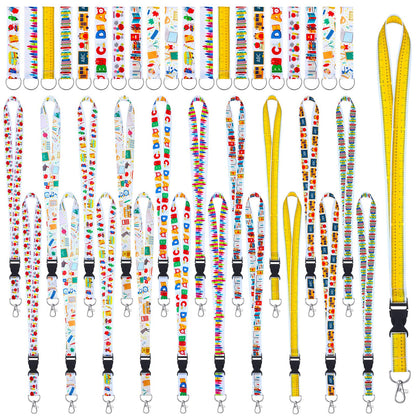 Ctosree 40 Pcs Teacher Lanyards for ID Badges Keys Wristlet Strap Set Keychains Hand Wrist Lanyards Teaching Lanyard Key Chain Holder Teacher Appreciation Gifts for Woman Man Office