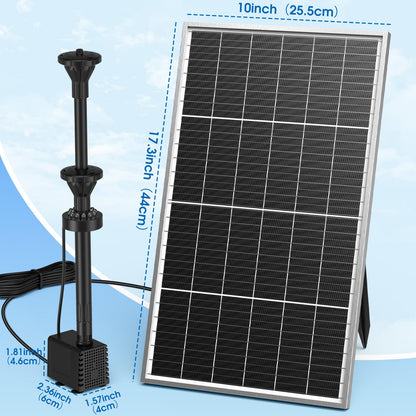 AMZtime 20W Solar Fountain Pump, Solar Water Pump with Lights Built-in 4000mAh Battery, 2026 New DIY Solar Water Fountain for Bird Bath, Pool, Pond, Garden, Fish Pond, Small Waterfall