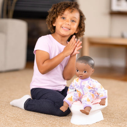 Acorn Avenue 14 Inch Soft Baby Doll for Toddlers 1–3, with Removable Clothes & Pacifier, Toddler Doll Toy (Purple African)