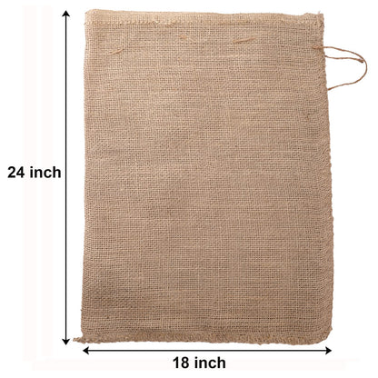 Bekith 6 Pack Burlap Bags with Drawstring, 18" x 24" Natural Jute Potato Sacks, Reusable Root Vegetable Storage Bags, Strong Race Bags for Kids, Perfect Birthday Party Game
