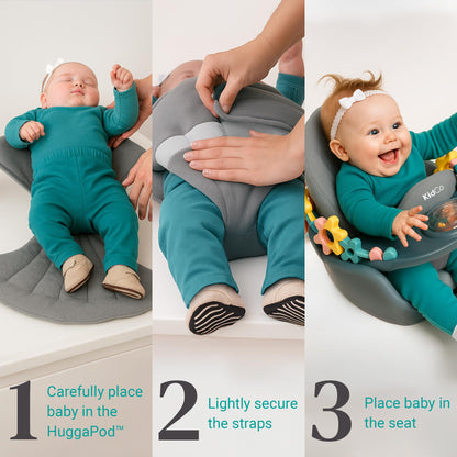 KidCo HuggaPod Portable Baby Seated Support - Situp Baby Seat, Portable Infant Sit Up Seat for Jumpers, Swings, and More, Machine Washable