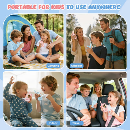 Video Walkie Talkie for Kids - 2 Pack Rechargeable Kids Walkie Talkies Long Range Radios, Video Intercom & Voice Effects, Christmas Birthday Gifts, Toys for Age 3-12 Boys Girls, Indoor Outdoor Travel