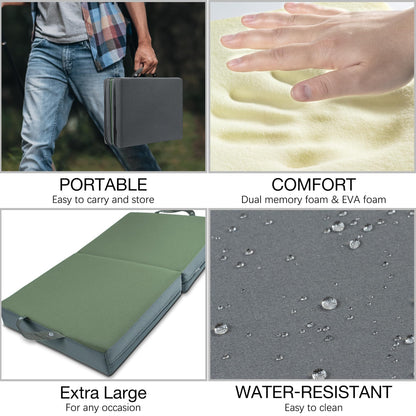 KI Store Garden Kneeling Pad Memory Form Knee Cushions for Gardening Extra Thick Knee Pad Water Resistant Prayer Pillow for Work Yoga Physical Therapy Olive Green