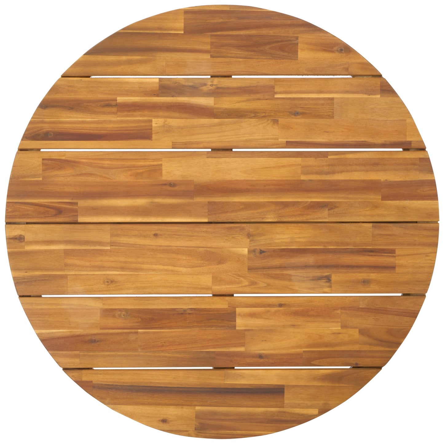 SAFAVIEH Outdoor Collection Leo Natural/Black 4-Leg Round Coffee Table, Ideal for Deck, Patio, Backyard, Sunroom