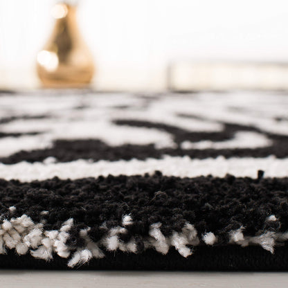 SAFAVIEH Florida Shag Collection Accent Rug - 3'3" x 5'3", Ivory & Black, Non-Shedding & Easy Care, 1.2-inch Thick Ideal for High Traffic Areas in Entryway, Living Room, Bedroom (SG452-1290)