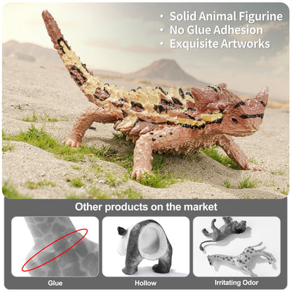THINKBAY 6PCS Large Lizard Figurines Rainforest Animal Toys, Realistic Plastic Reptile Animal Figurines, Includes Bearded Dragon,Fire Salamander,Chameleons,Coast Horned Lizard Toys, STEM Toy for Kids