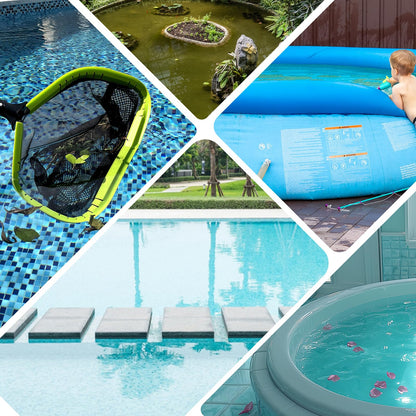 Sepetrel Pool Net,Professional Swimming Pool Leaf Skimmer Nets for Cleaning with Double-Layer Deep Big Bag,Heavy Duty Aluminum Frame & Handle Rake(Pole Not Included)