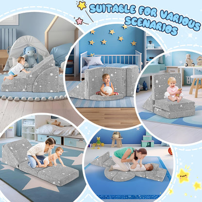 Tykacna 5pcs Foam Climbing Blocks for Toddlers 1-3, Safety First Toddler Climbing Toys Indoor, Soft Play Toys for Infant, Ideal Crawling and Exploration Play Set for Baby Gym/Toddler Playground