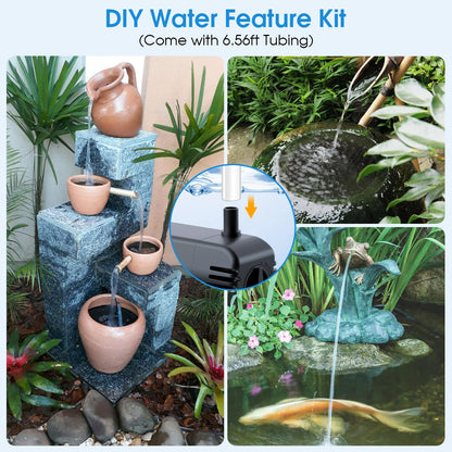 POPOSOAP Solar Water Fountain Pump, 12W Solar Water Pump with Dry Run, Solar Powered Water Pump with Clear Tubing & 17Ft Cord Length for Ponds, Fish Tank, Garden, Waterfall, Hydroponics
