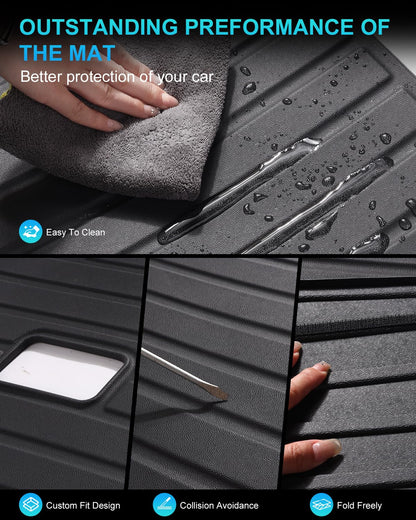 Wekar Cargo Mat Compatible with Tesla Model Y Juniper 2025-2026 5 Seat, Heavy-Duty TPE Trunk Liner Rear Seat Back Protector Model Y Accessories Custom Fit Trunk Mat- 6PCS