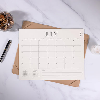 Simplified Desk Calendar 2026-2027 with Desktop Mat, Desk Pad Calendar from January 2026 to June 2027, 14 x 11 Inch, Desk Blotter Calendar for Home Office and School, Easy Planning, Apricot