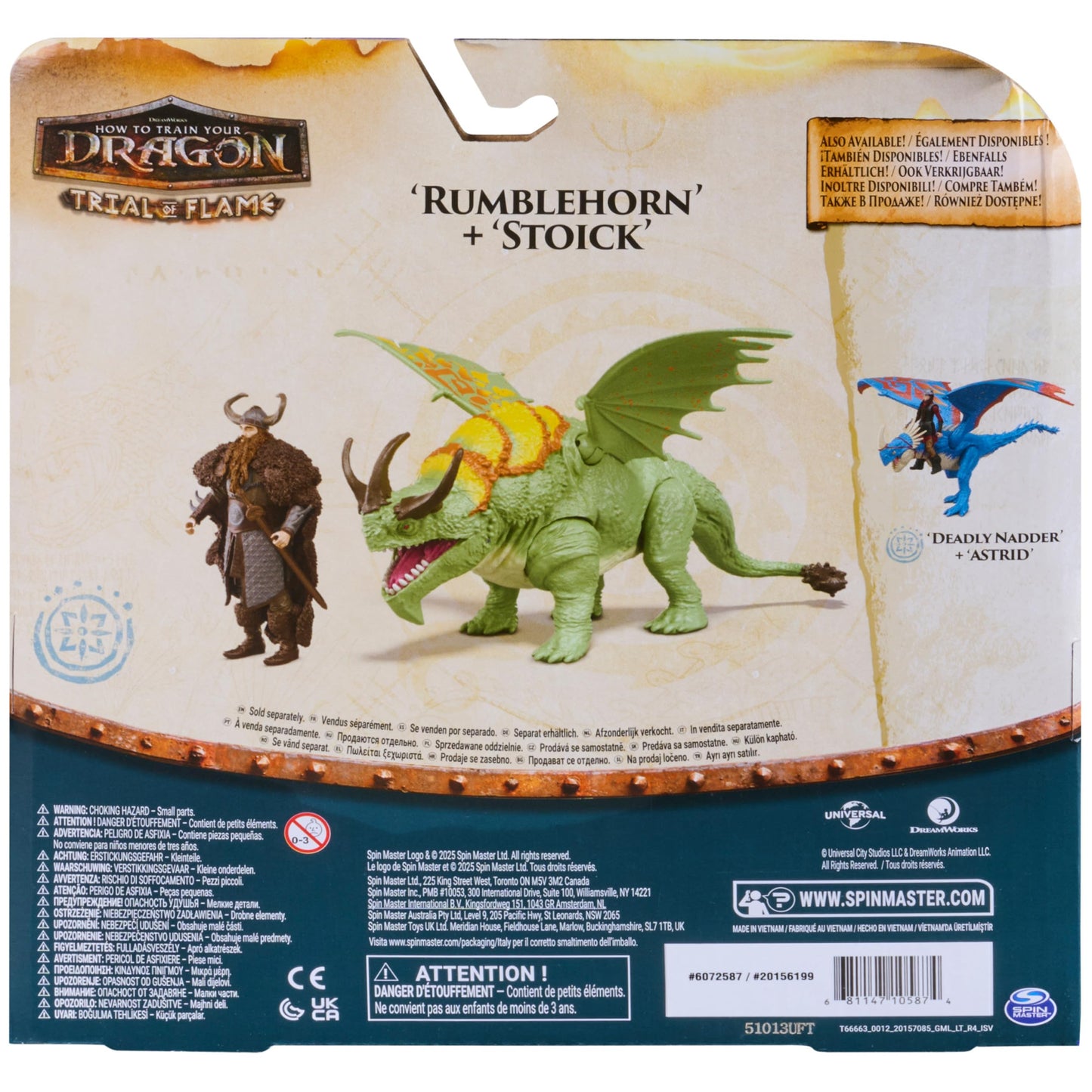 DreamWorks Dragons, How to Train Your Dragon, Rumblehorn & Stoick, Viking Duo Action Figures, Kids Toys for Boys Ages 4 and up