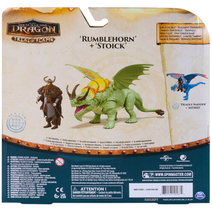 DreamWorks Dragons, How to Train Your Dragon, Rumblehorn & Stoick, Viking Duo Action Figures, Kids Toys for Boys Ages 4 and up