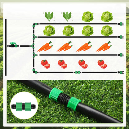 Maasechs 500 ft 5/8 Inch Drip Tape Irrigation Kit Drip Tape 8 Mil 8" Spacing Hose Garden Watering Tubing System Automatic Irrigation Equipment for Plant, Landscape, Yard, Lawn and Farm