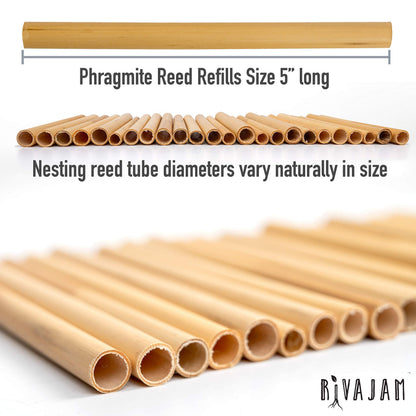 Rivajam Mason Bee House Wax Coated Nesting Bee Box | Refillable Phragmite Reed Mason Bee Tubes Filled Pollinator House | Mason Bee Houses for the Garden