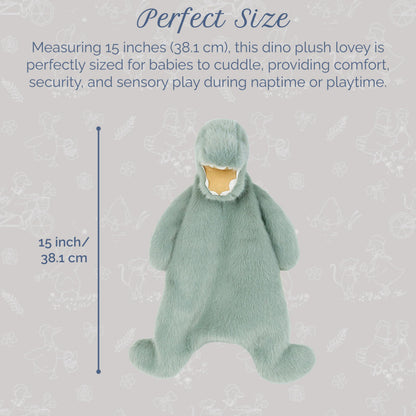 MON AMI Dino Plush Lovey for Babies – 15 Inches | Perfect Newborn Essential for Birthdays & Baby Showers | Soft Comfort Toy for Cuddles & Sensory Play