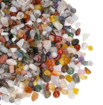 Rahato 400Pcs+ Crystals Set, 30 Kinds+ Crystals Bulk and Minerals Science Kit, 1.5lbs Healing Stones for Kids, Rocks for Tumbling, Crushed Stones