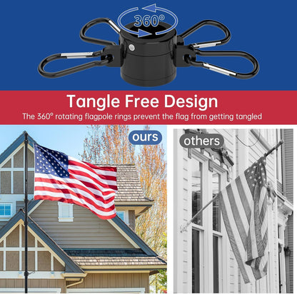 ZMTECH 10 FT Flag Pole in Ground, Heavy Duty Flag Pole Holder for Outside House with 5 Pronges Base, Extra Thick Flag Pole Kit for Yard Outdoor Garden Decor Residential Commerical(1 Pack,without Flag)