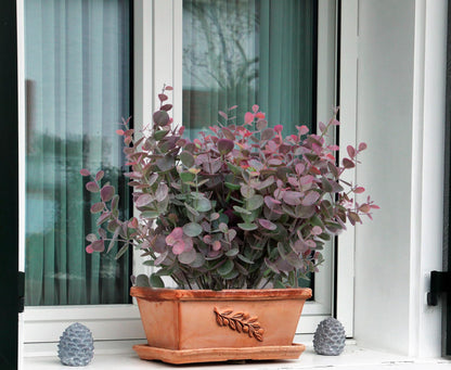 YOOHOTOUCH 5 Bundles Artificial Eucalyptus Stems，Faux Greenery Fake Dust Frosted Eucalyptus Branches Leaves，Fake Plants for Decoration（Dusty Mauve）