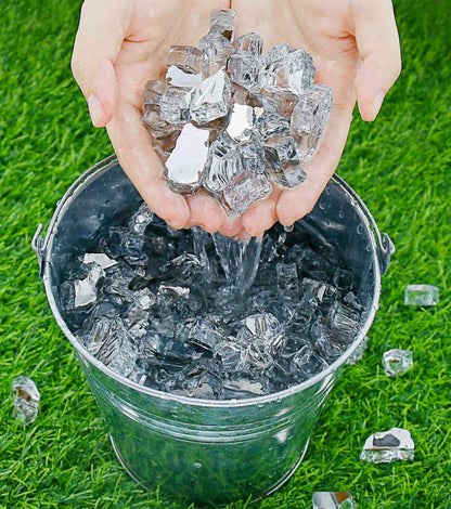 GRISUN 20 Pounds White Fire Pit Glass - 1/2 Inch Reflective Tempered Fire Glass Rocks for Natural or Propane Fireplace, Safe for Outdoors and Indoors Firepit, High Luster