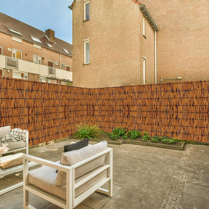 KOIUEYW Reed Fencing Rolls, Decorative Bamboo Fencing 4ft High Roll Reed Screen, Bamboo Curtains for Balcony Patio Garden Backyard Outdoor (Light Russet)