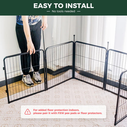 FXW Rollick Unleashed Dog Playpen for Indoor, Yard, RV Camping, 24 inch 16 Panels for Small and Puppy Dogs, Black│Patented