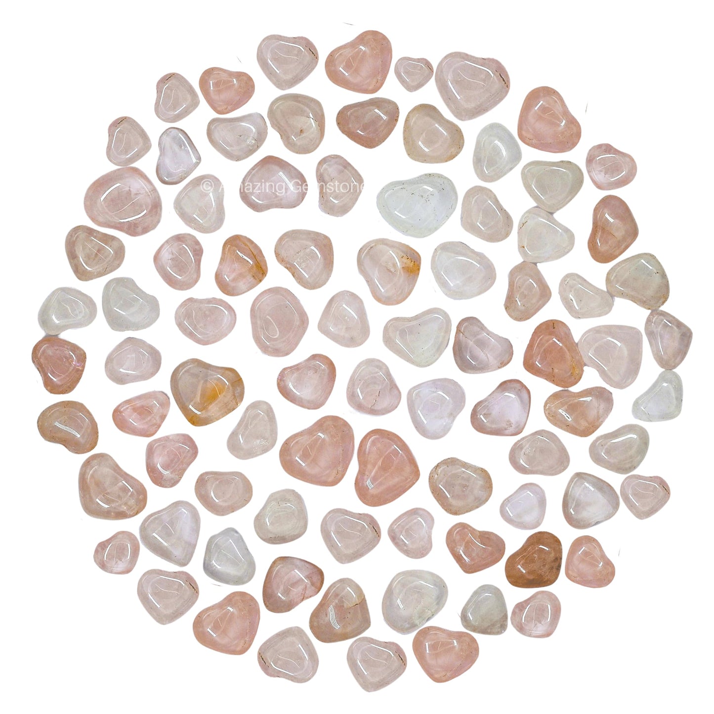 Amazing Gemstone Rose Quartz Stone Heart - Pack of 10 Crystal Heart Stones Rocks - Corazones De Piedra Crystals and Healing Stones Heart Shaped Crystal - Stocking Stuffers Gifts