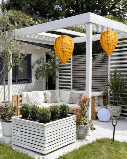 KALKAL 6 Pack Waterproof Wasp Nest Decoy, Durable Material Outdoor Hanging Fake Wasp Nest for Patio Garden Yard Eaves Home