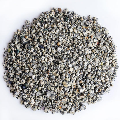 Sisamn 3Lb Dalmatian Jasper Tumbled Polished Pebbles Small 5mm-8mm Natural Spotted Stones for Jewelry Making, Crafts, Home Decor, Crystal Grids, Positive Energy Gifts Bulk Stones