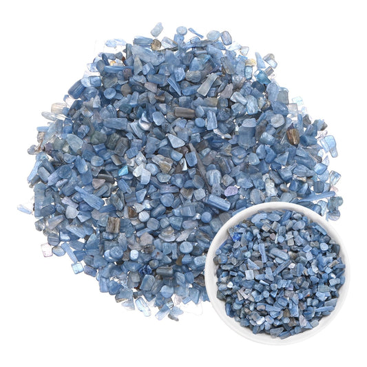 M METERXITY 1.1lb/500g Assorted Tumbled Chips Stone, 5-7 mm Crushed Crystal Quartz Pieces for Vases Filler/Aquarium/Succulent Plants Decor, Irregular Shaped Stones [Dark Blue]