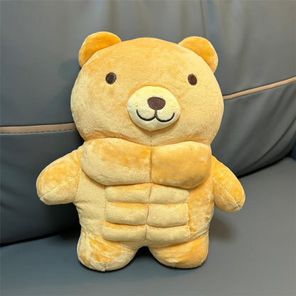 Arkdorz Muscle Teddy Bear Plush Toy,Kawaii Muscle Bear Stuffed Animal Soft Stuffed Plush for Kids Boys Girls