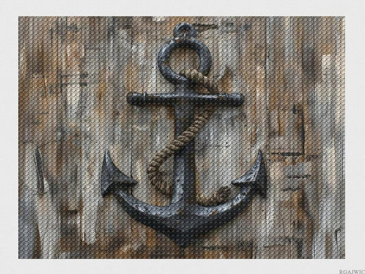 RGAJWIC Vintage Nautical Anchor Diamond Art Painting Art Kits Diamond Art Painting Diamond Art Kits 5D Diamond Art Painting Kits DIY Diamond Art for Home Wall Decor 12x16 inch