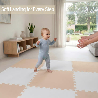FlooringInc Baby Play Mat for Floor, Extra Large 2'x2' Foam Floor Tiles for Kids, Soft Interlocking Puzzle Mat, 1/2 Inch Thick, Non-Toxic EVA (Earthy, 6 Tile Pack, 24 Sq Ft)