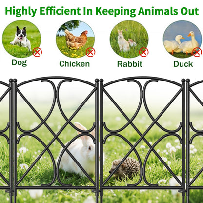 AMAGABELI GARDEN & HOME 10 Panels 24in(H)×10ft(L) Decorative Garden Fences and Borders for Dogs Rustproof Metal No Dig Fence Panels Garden Edging Border for Animal Barrier Flower Beds Yard Patio