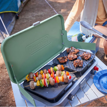 Coleman Cascade 3-in-1 Outdoor Camp Stove, Portable Cooktop with Included Cast-Iron Grill & Griddle Accessories, 24,000 BTUs of Power for Camping, Tailgating, Grilling
