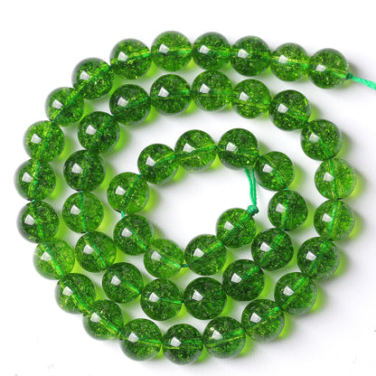 8MM 45PCS Green Peridot Crystal Stone Beads for Jewelry Making DIY Bracelet